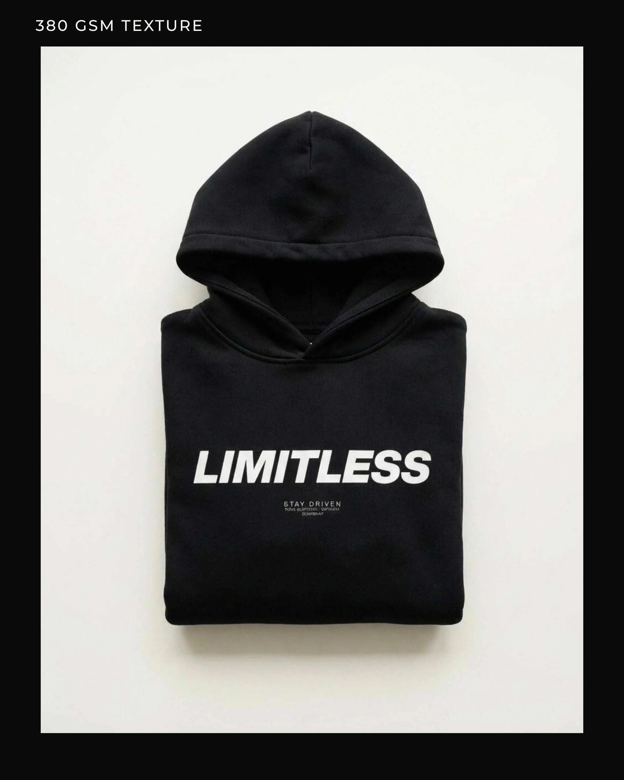 Image of LIMITLESS SCRIPT HOODIE – Premium Frontprint Edition