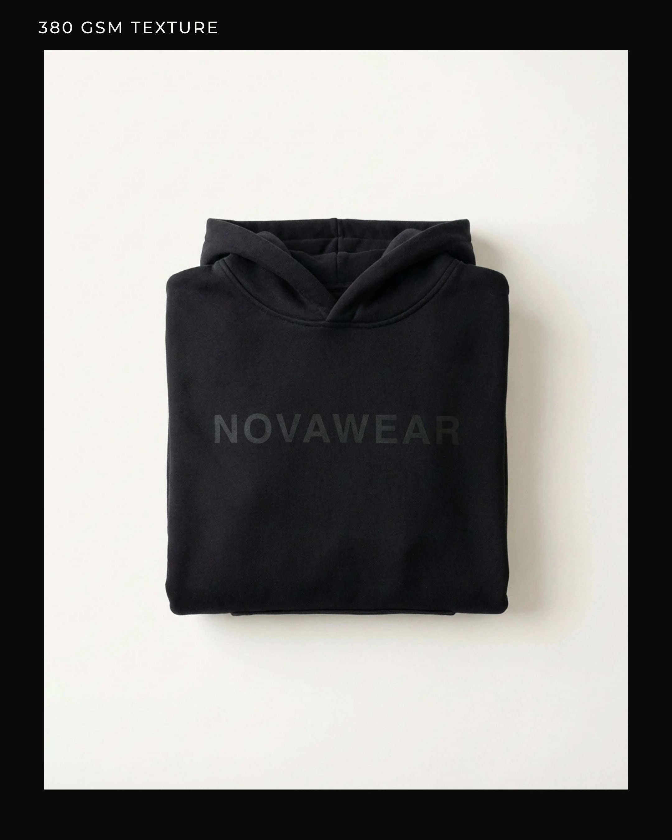 Image of NOVA CORE HOODIE – Black Edition (380 GSM Premium Oversized)