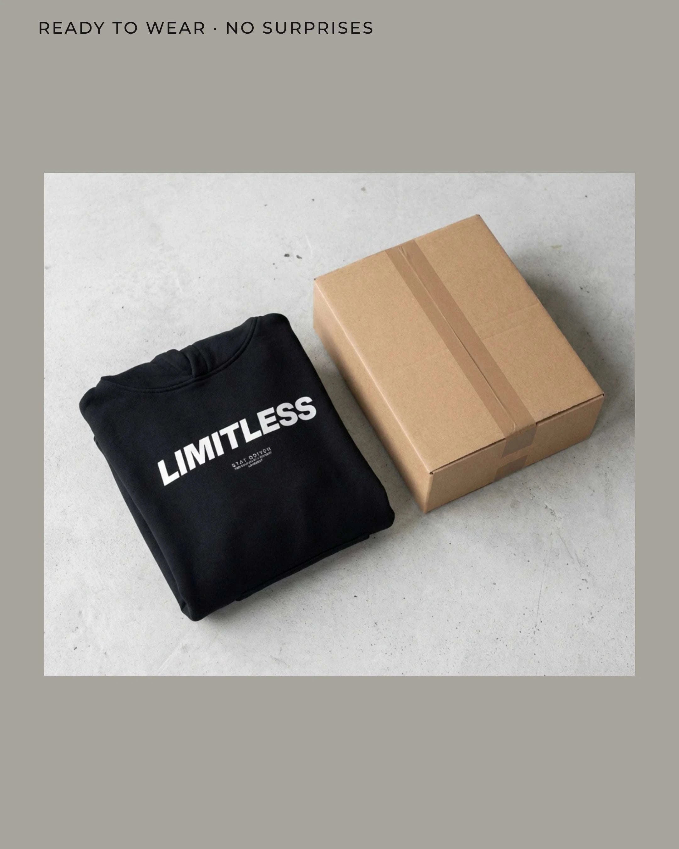 Image of LIMITLESS SCRIPT HOODIE – Premium Frontprint Edition