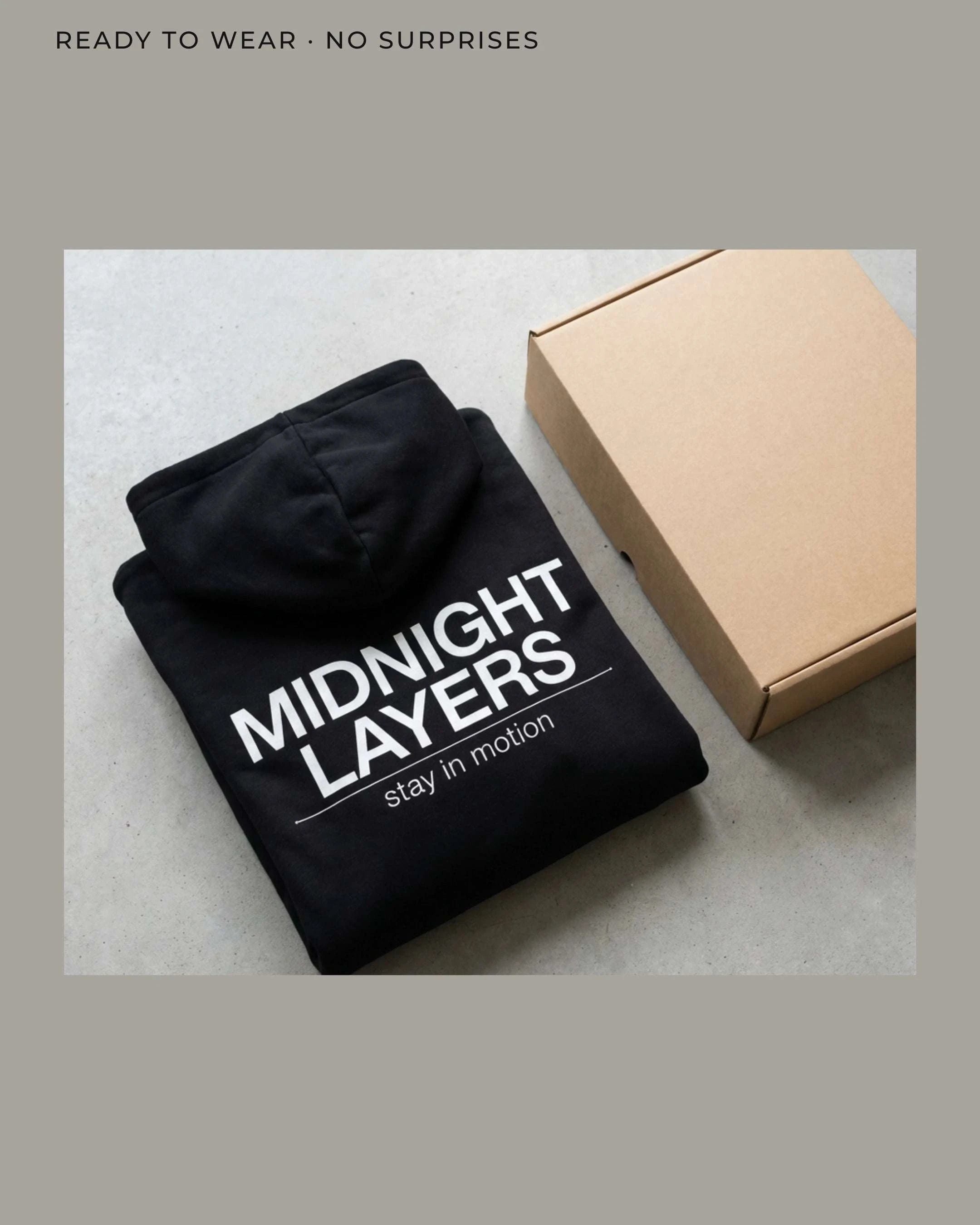Image of MIDNIGHT LAYERS HOODIE – Backprint Edition (380 GSM Oversized)