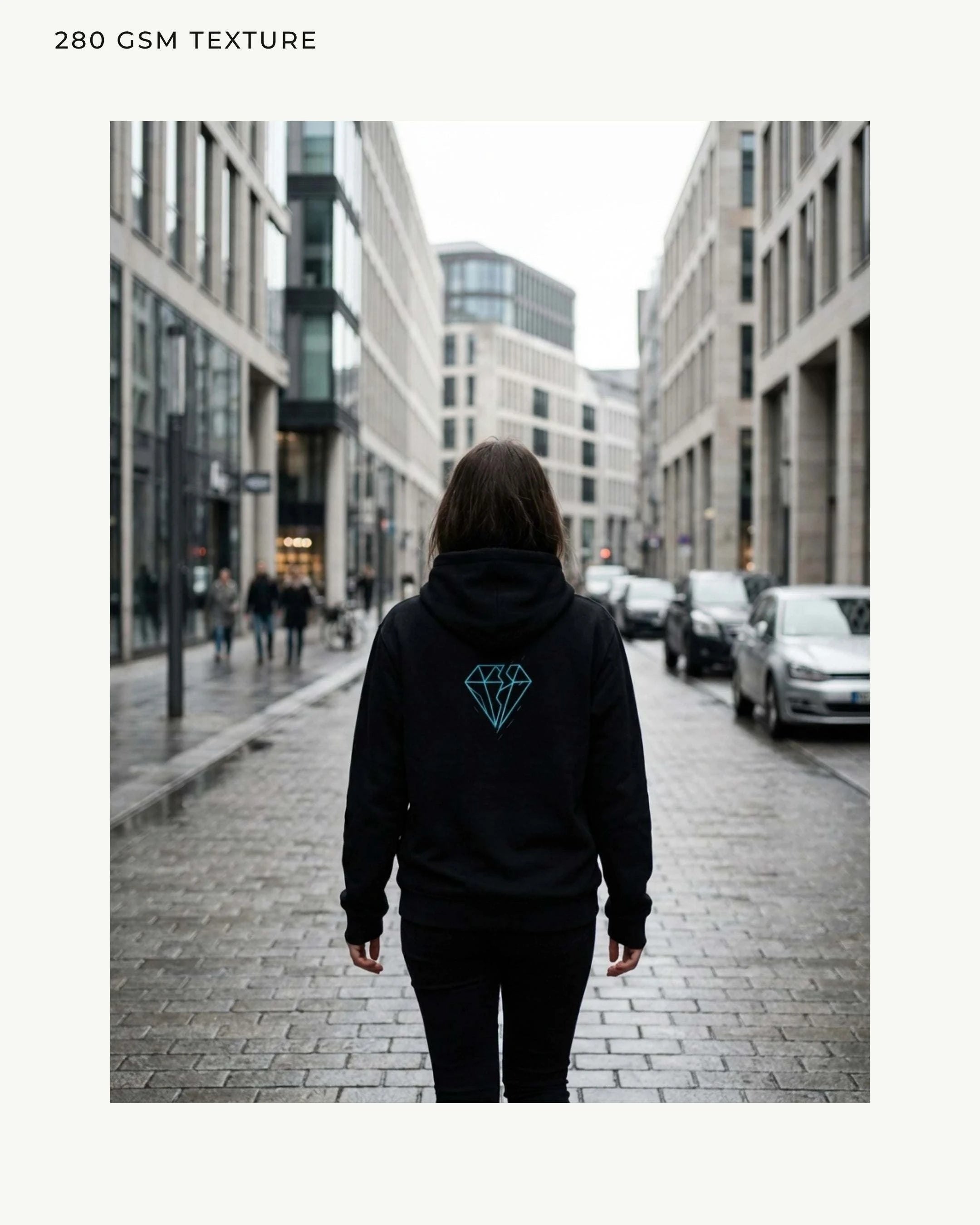 Image of Split Diamond Hoodie – Cyan