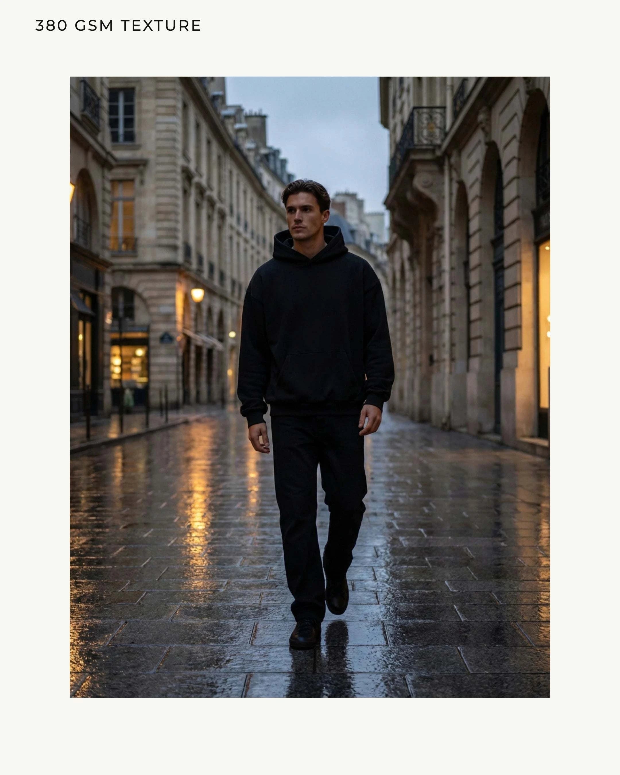 Image of MIDNIGHT LAYERS HOODIE – Backprint Edition (380 GSM Oversized)