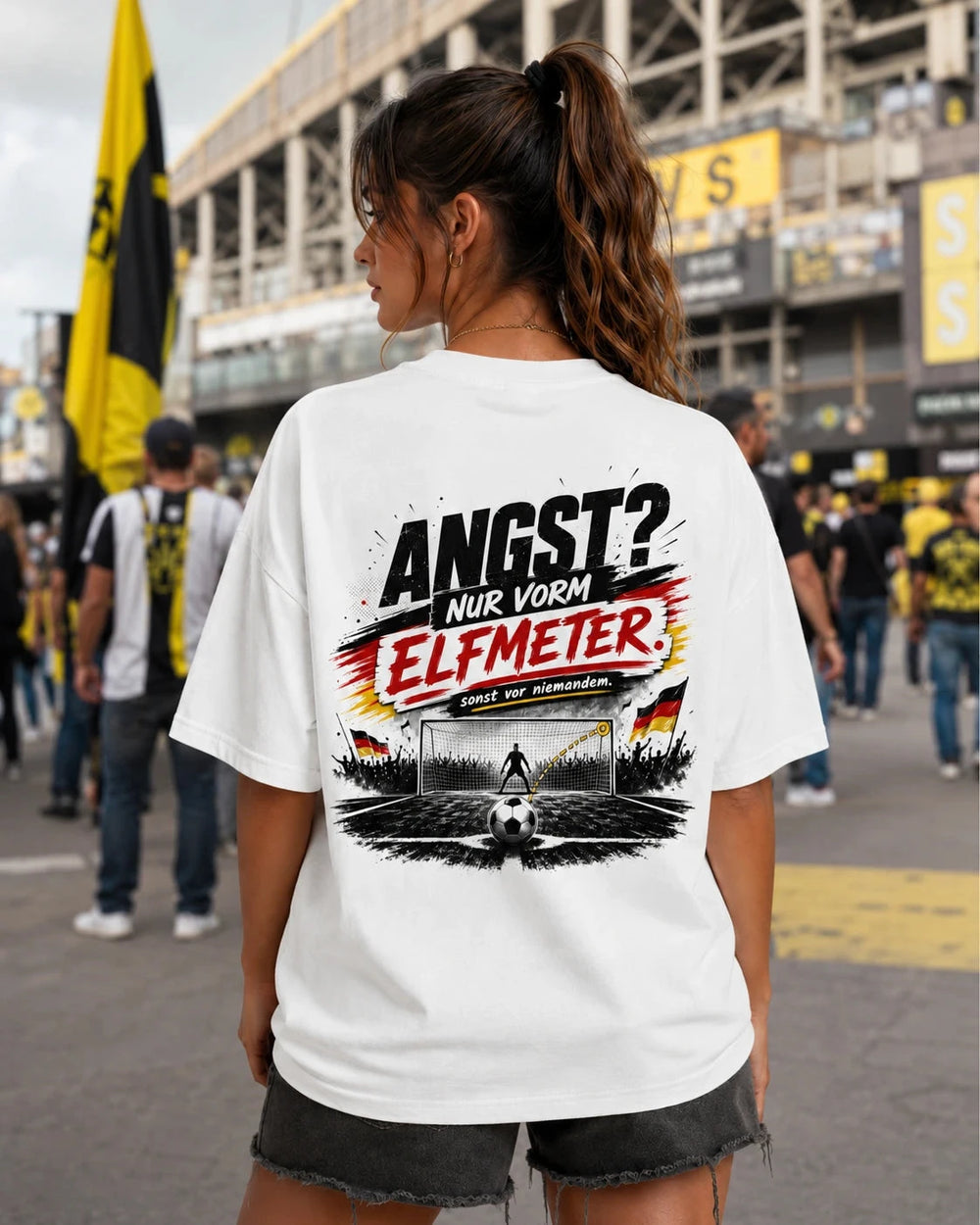 Angst? Nur vorm Elfmeter Oversized Shirt Oversized T-Shirt Novawear
