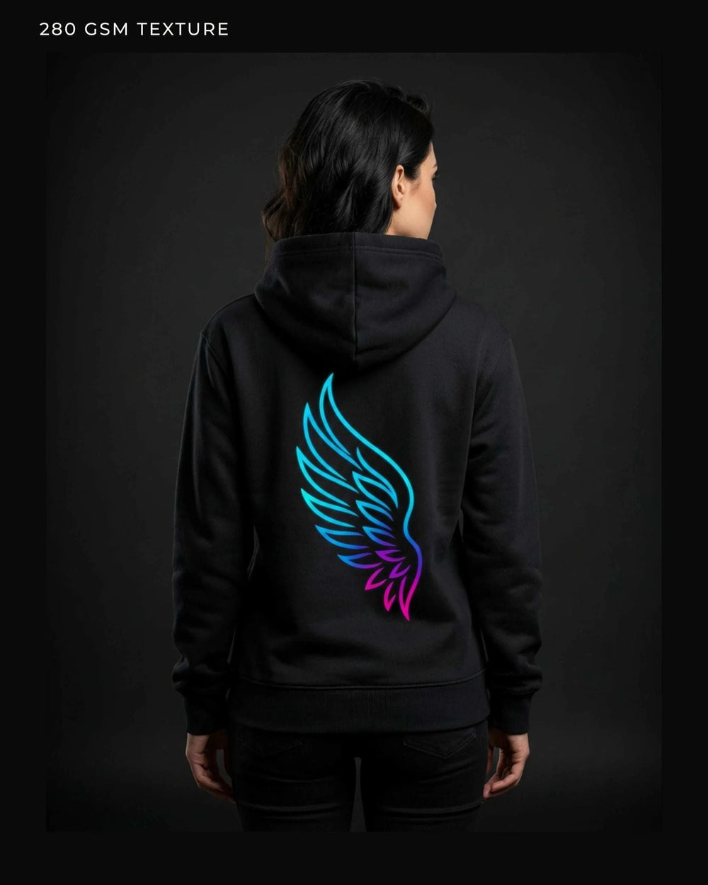 Ascend Wing Hoodie – Cyan/Magenta Hoodie Novawear