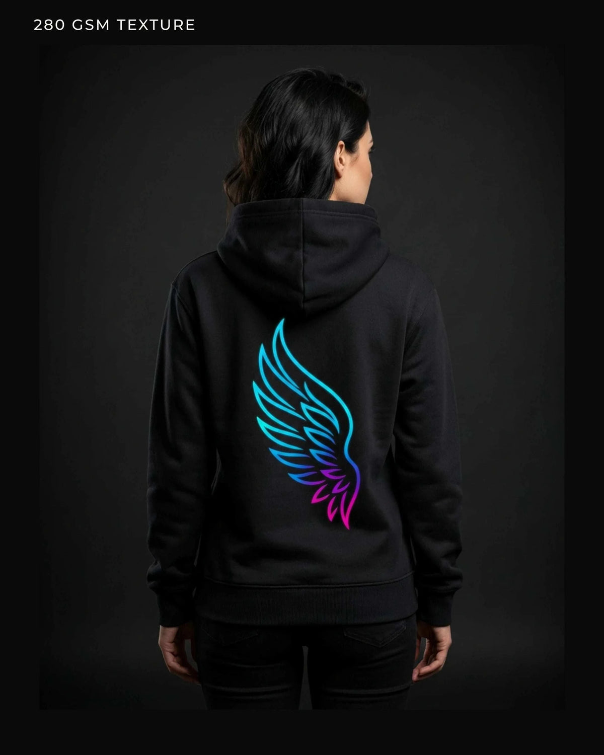 Ascend Wing Hoodie – Cyan/Magenta Hoodie Novawear