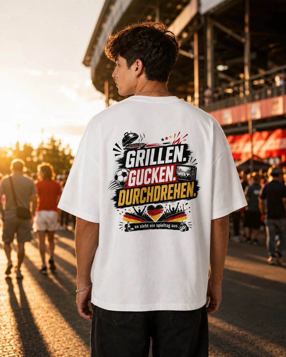 Grillen Gucken Durchdrehen Oversized Shirt Oversized T-Shirt Novawear