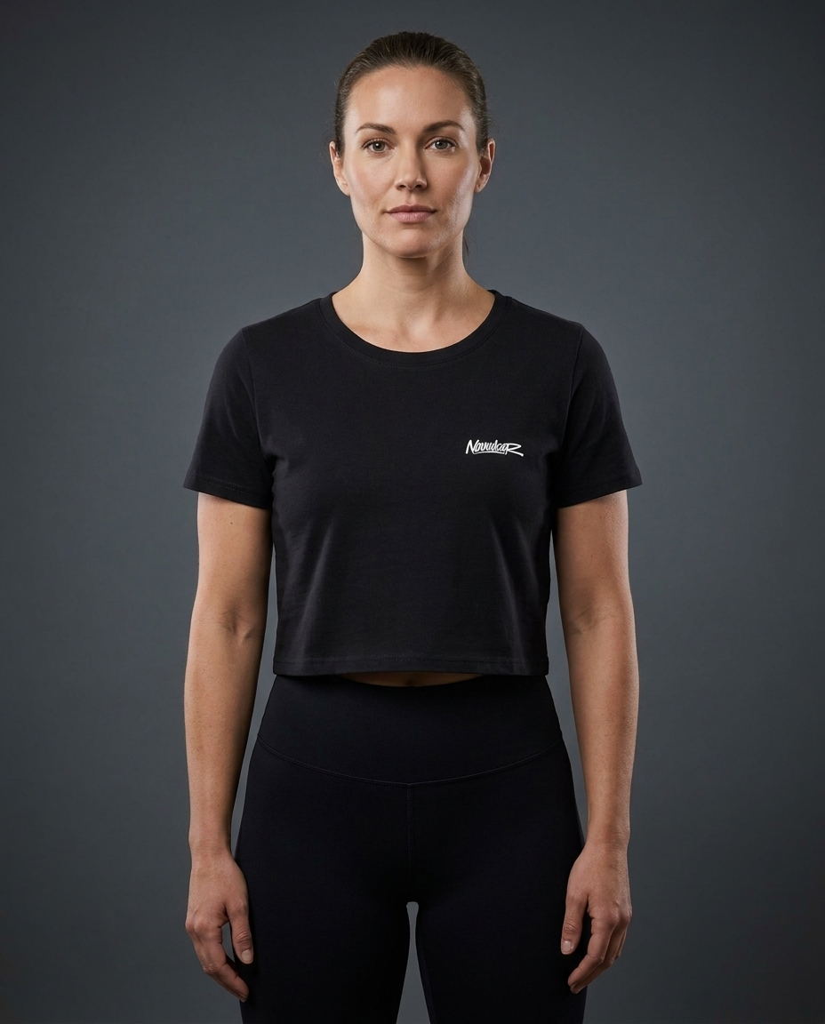 
Lineform Cropped Tee Black Frontansicht