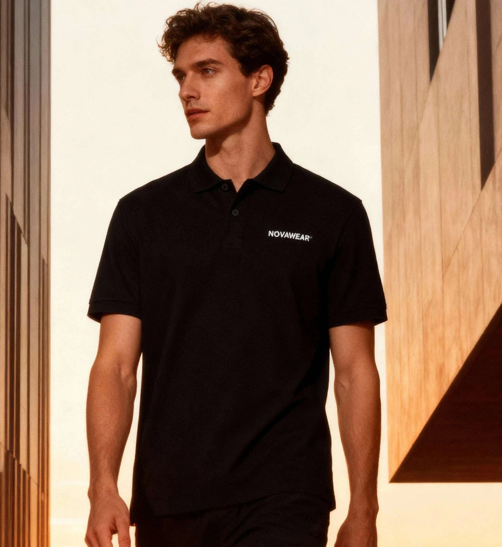 NOVA CORE POLO – Black Edition Poloshirt Stick Novawear