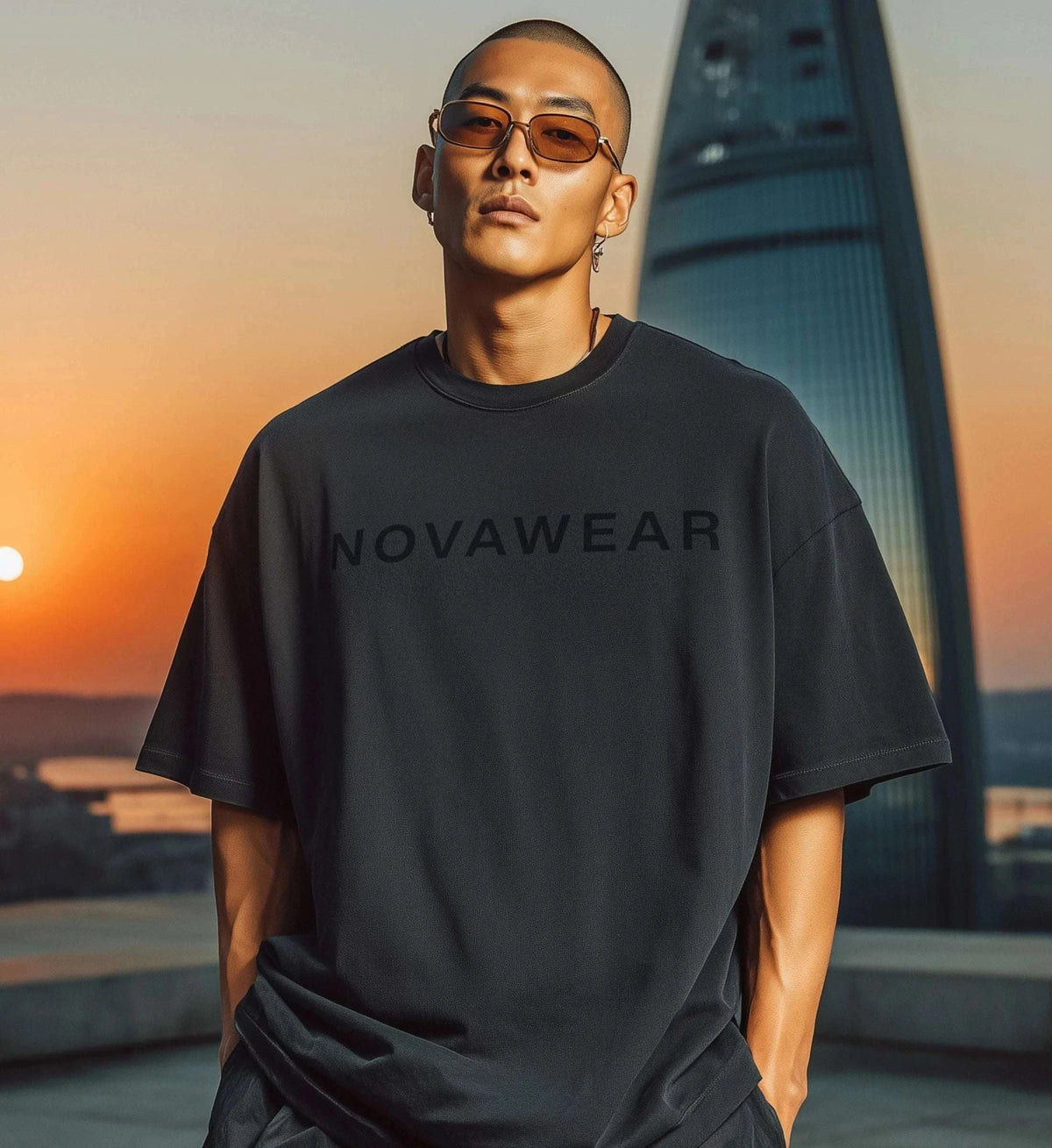NOVA CORE TEE – Black Edition Oversized T-Shirt Novawear