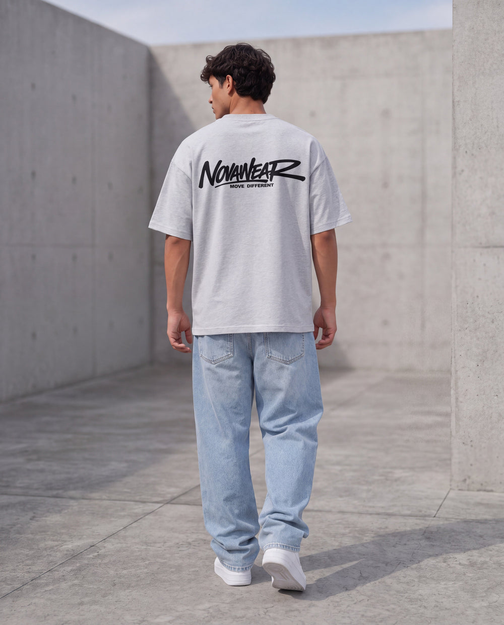 
NOVAWEAR Coreframe Premium Shirt in Heather Grey – Rückenansicht