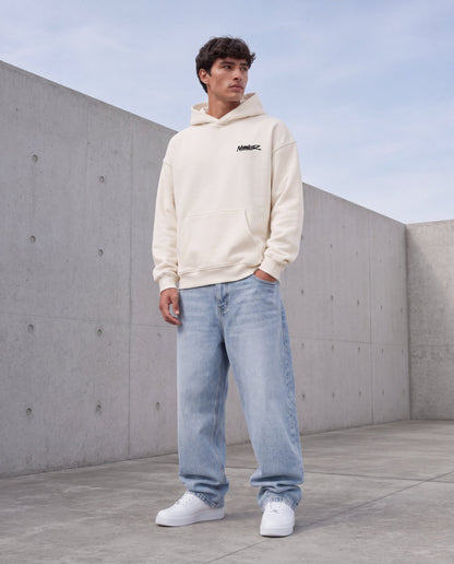 NOVAWEAR Formshift Heavyweight Oversized Hoodie in Natural Raw – Frontansicht