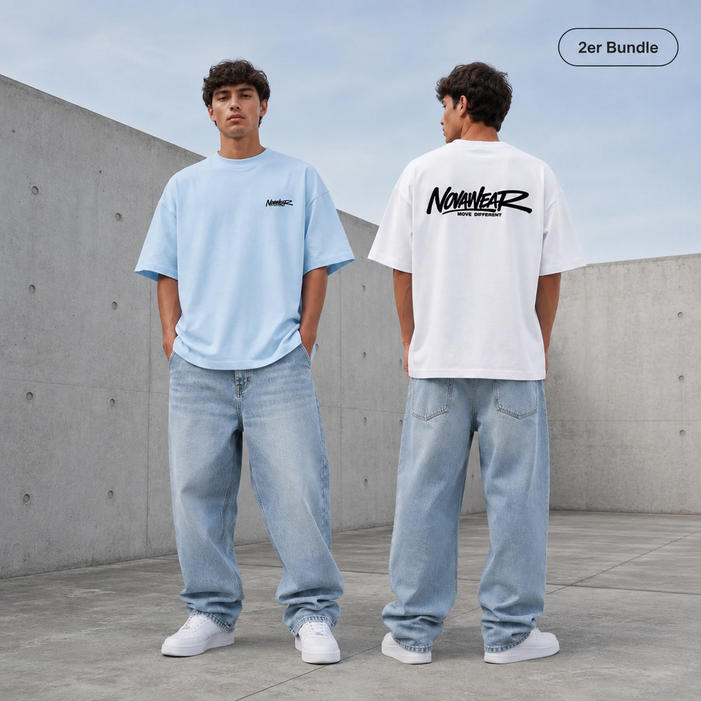 
NOVAWEAR® Formshift Mix & Match 2er Bundle – zwei Oversized Shirts in verschiedenen Farben