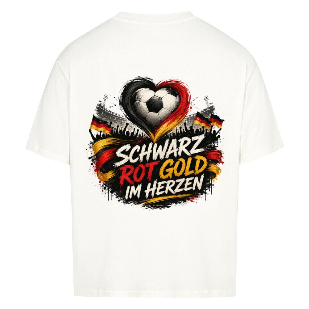 Schwarz-Rot-Gold im Herzen Oversized Shirt T-Shirt Novawear