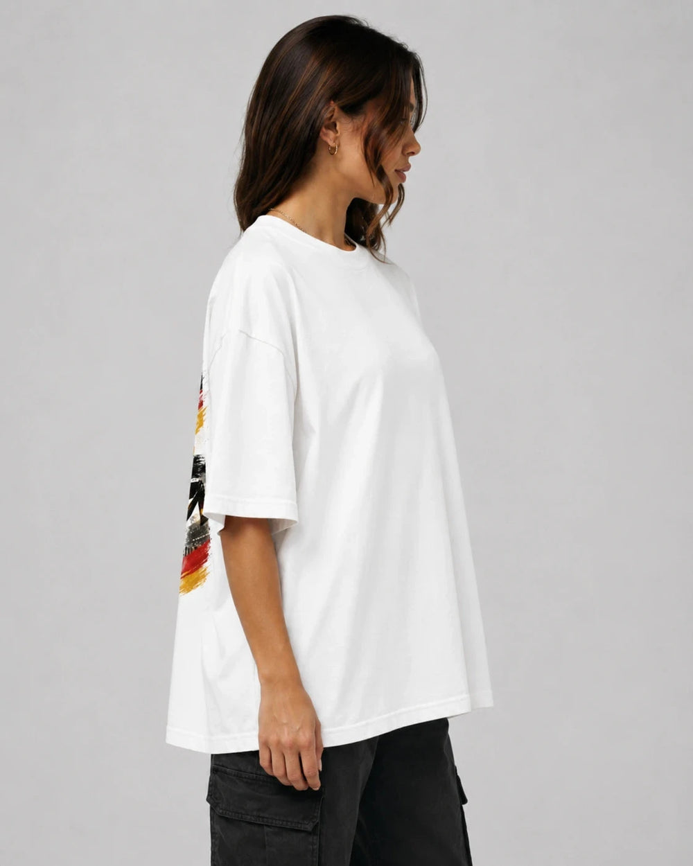Schwarz-Rot-Gold im Herzen Stadium Shirt Oversized T-Shirt Novawear