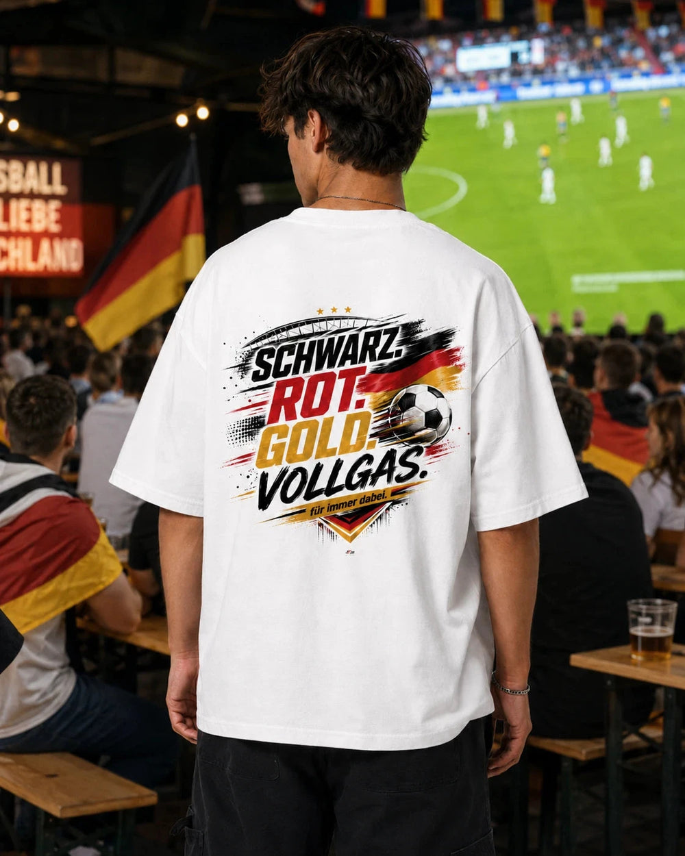 Schwarz-Rot-Gold Vollgas Oversized Shirt Oversized T-Shirt Novawear