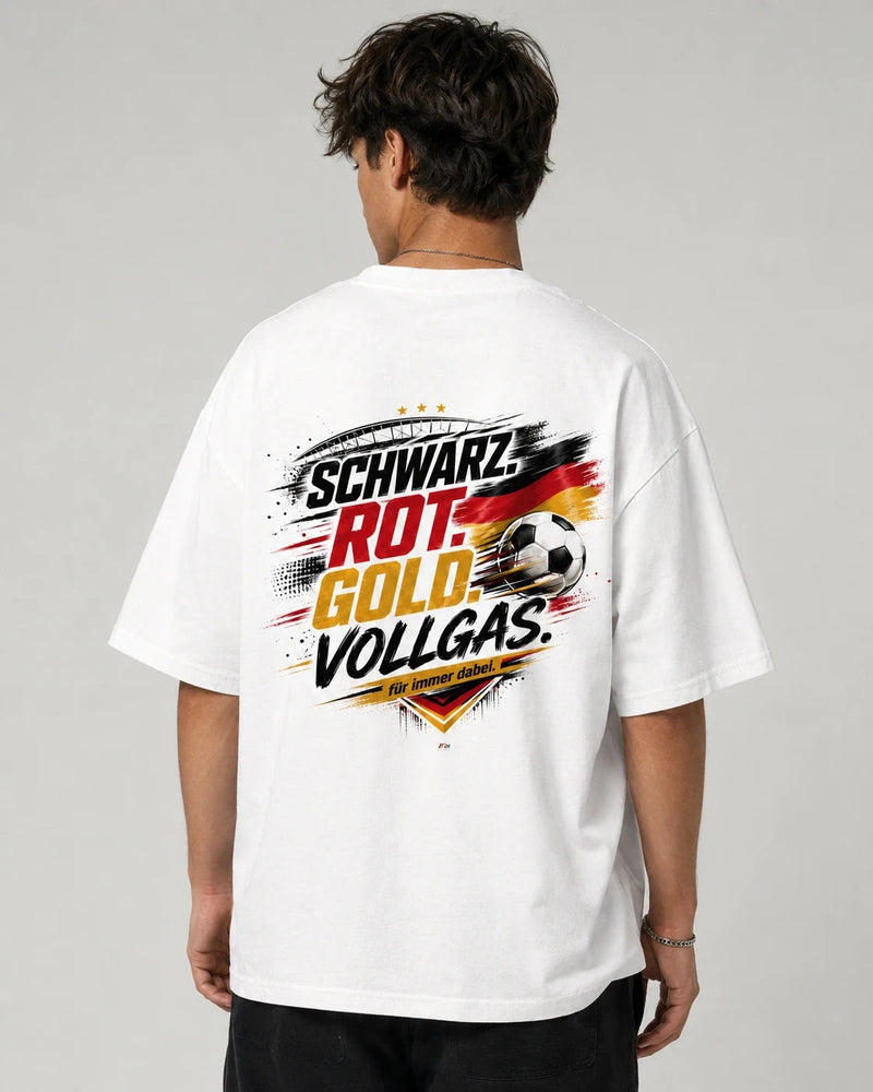 Schwarz-Rot-Gold Vollgas Oversized Shirt