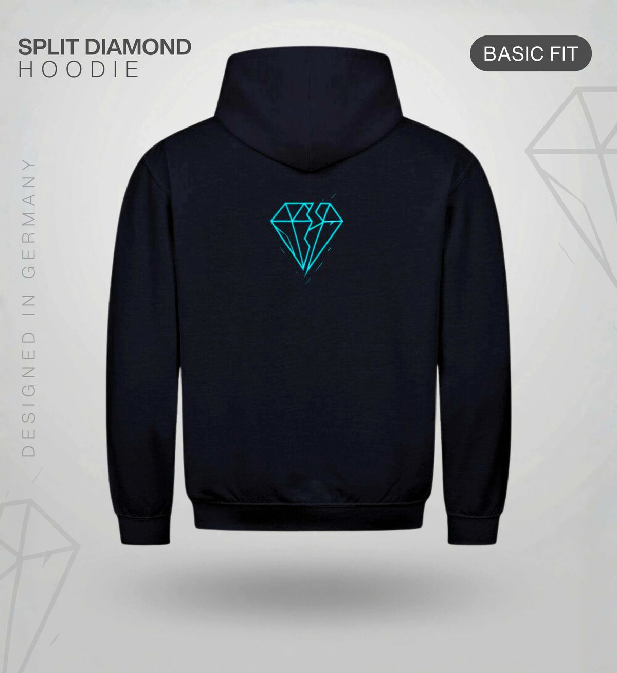 Split Diamond Hoodie – Cyan Hoodie Novawear