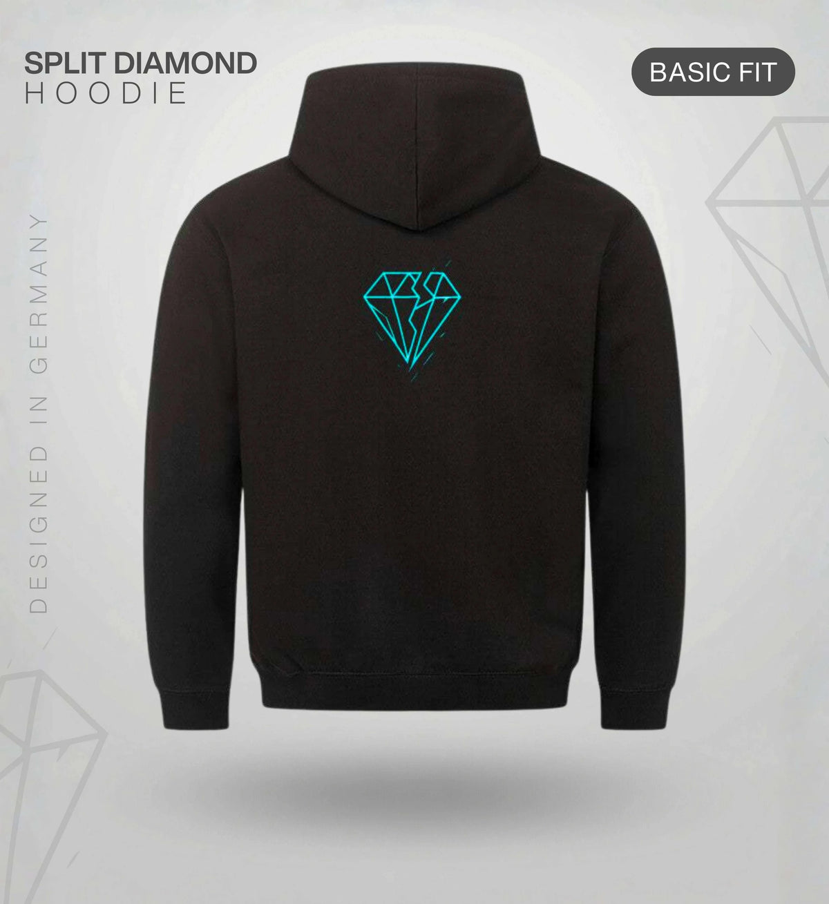 Split Diamond Hoodie – Cyan Hoodie Novawear