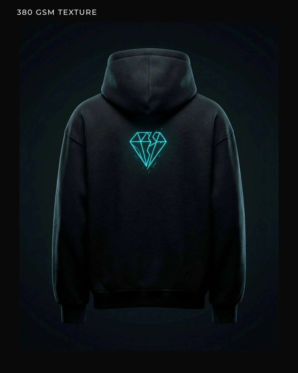 Split Diamond Ikarus Hoodie – Cyan Hoodie Novawear