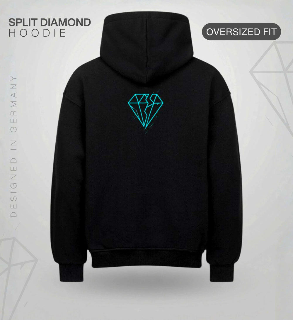 Split Diamond Ikarus Hoodie – Cyan Hoodie Novawear