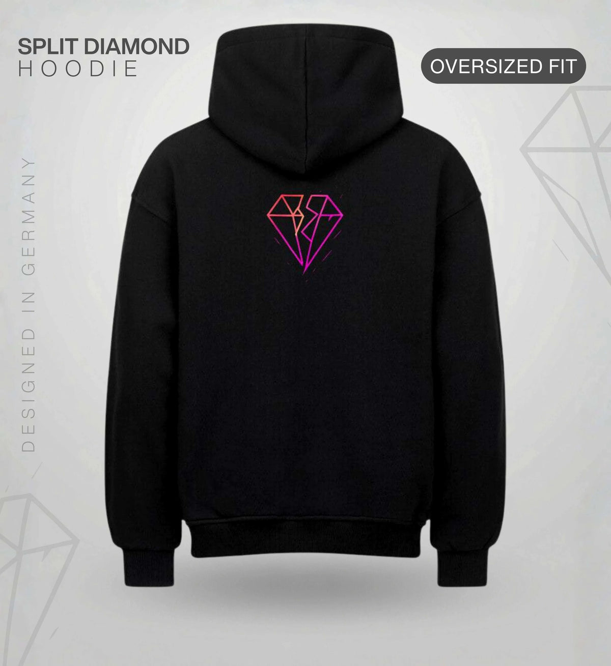 Split Diamond Ikarus Hoodie – Magenta Oversized Hoodie Novawear