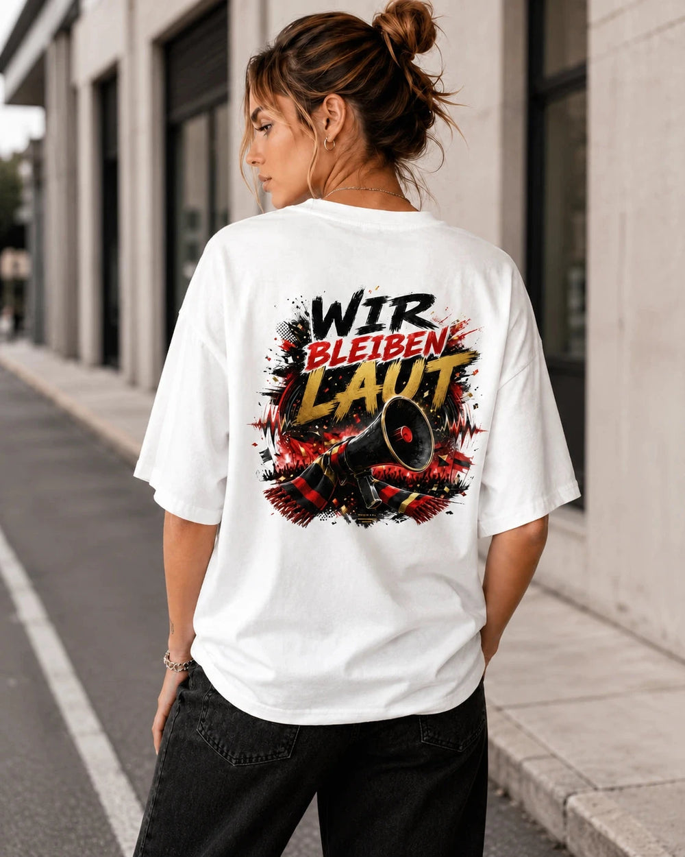 Wir bleiben laut Oversized Shirt Oversized T-Shirt Novawear