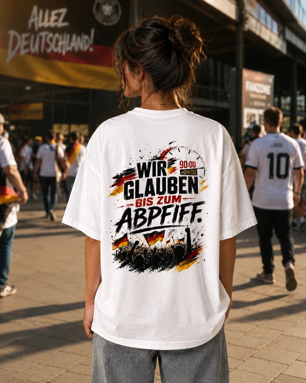 Wir glauben bis zum Abpfiff Oversized Shirt Oversized T-Shirt Novawear